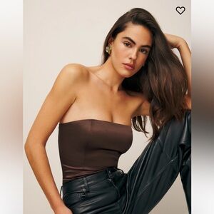 Reformation Giorgia Satin Top - Cafe - Size 6